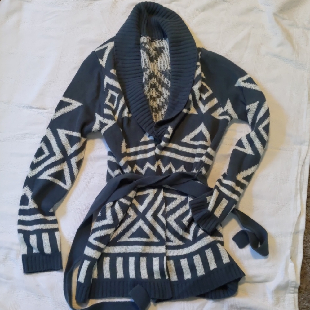 Charlotte Russe belted cowl neck cardigan medium